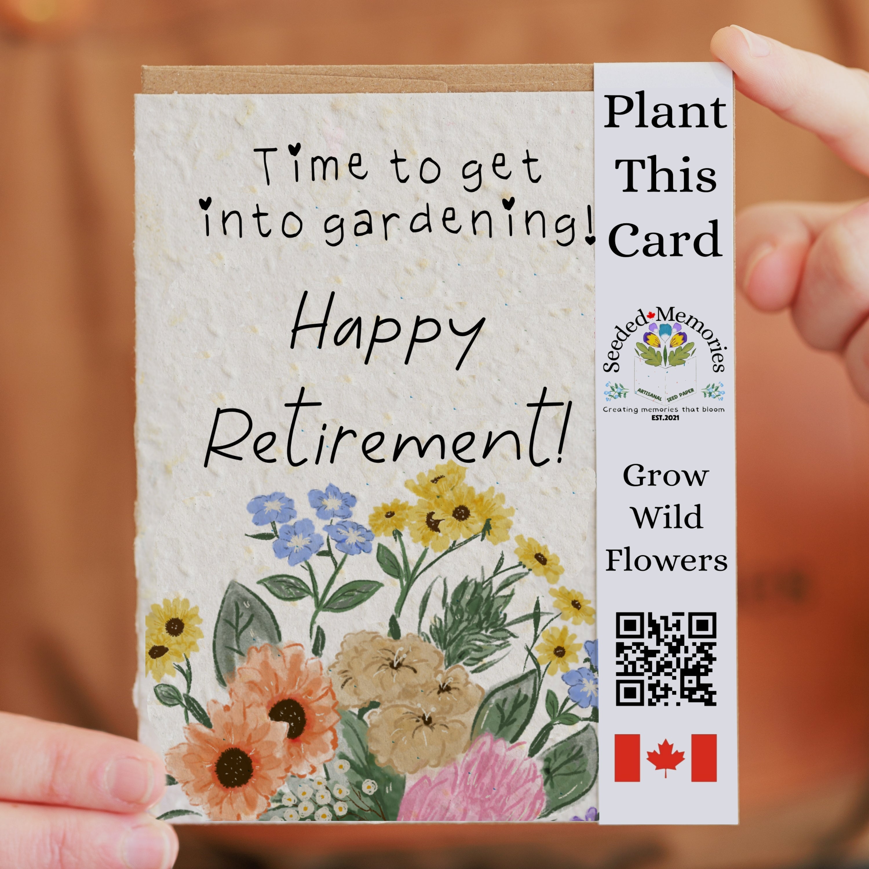 seed to flower time Time to Start Gardening Retirement Celebrate Card (Canadian Seed Paper) – SEEDED MEMORIES