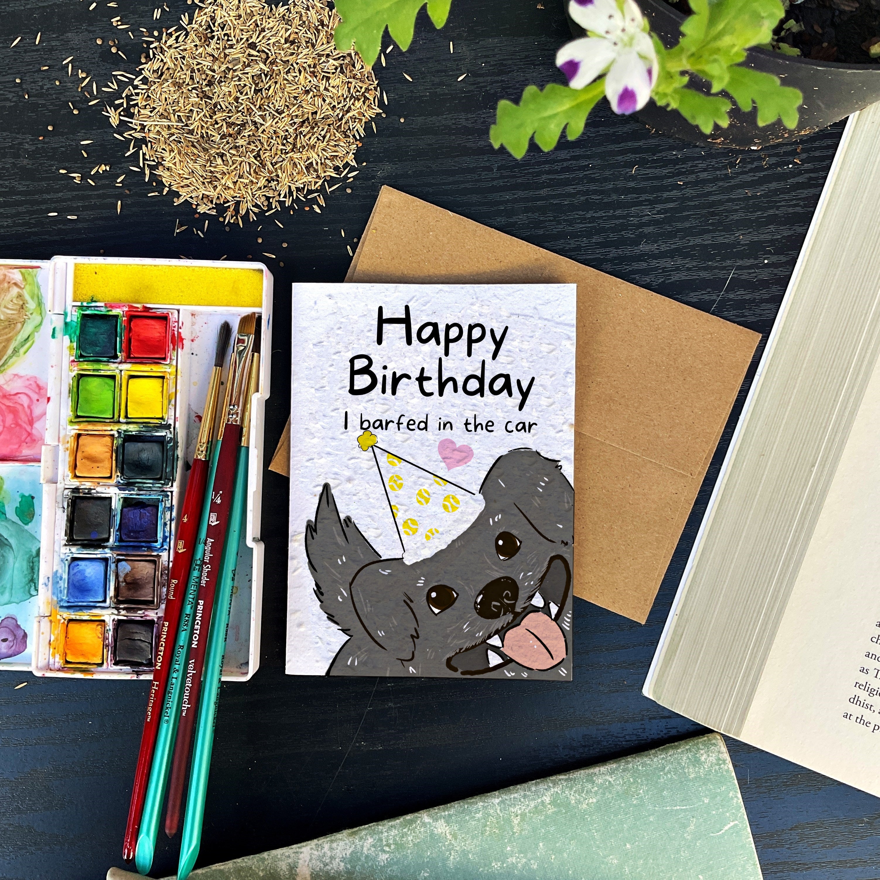 I Barfed in the Car - Birthday Card