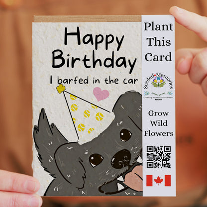 I Barfed in the Car - Birthday Card