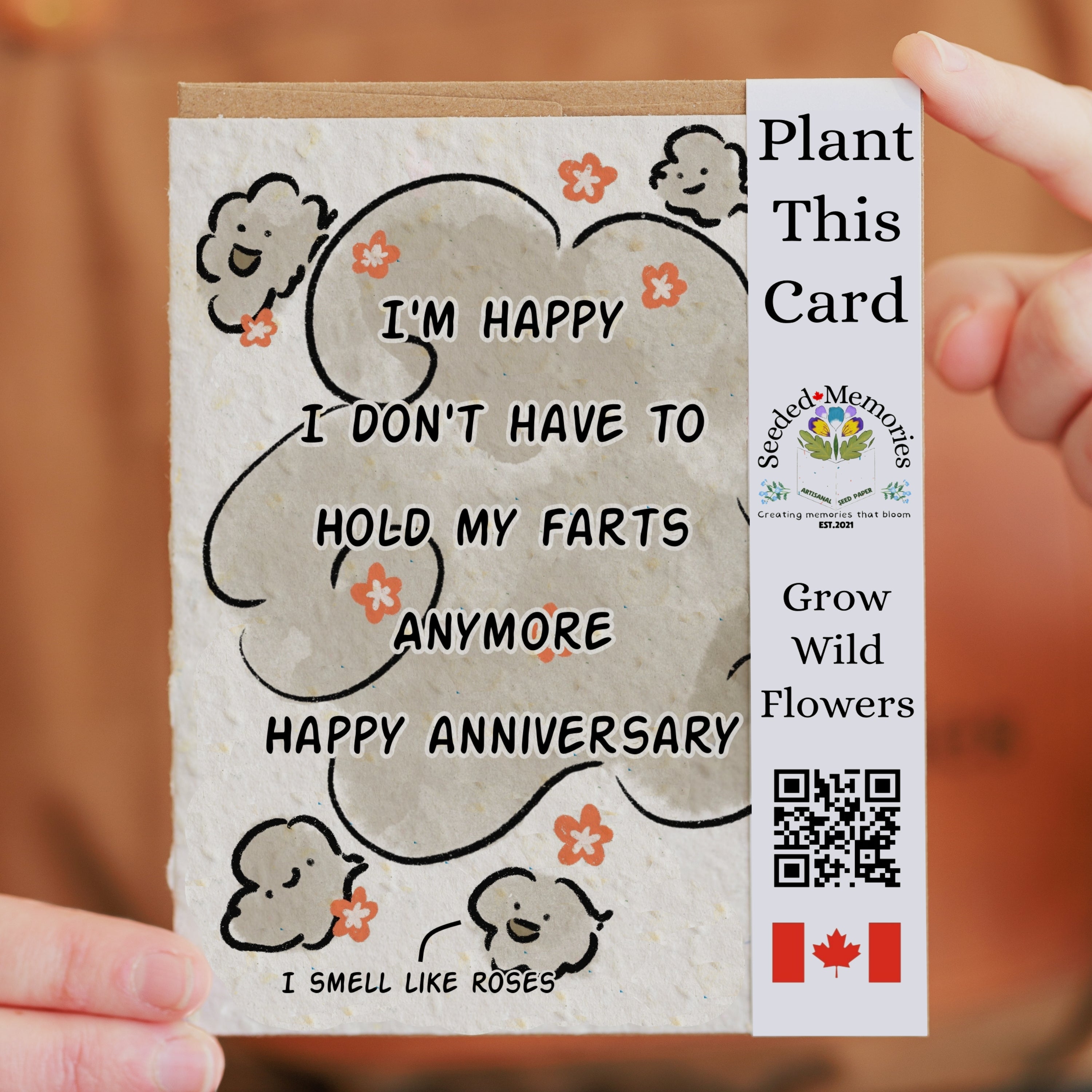 Happy Anniversary, Holding Farts - Love Card