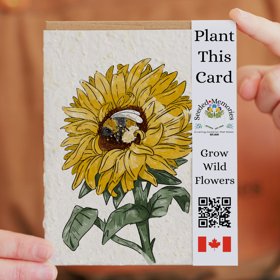 Bee and the Sunflower - Nature Card