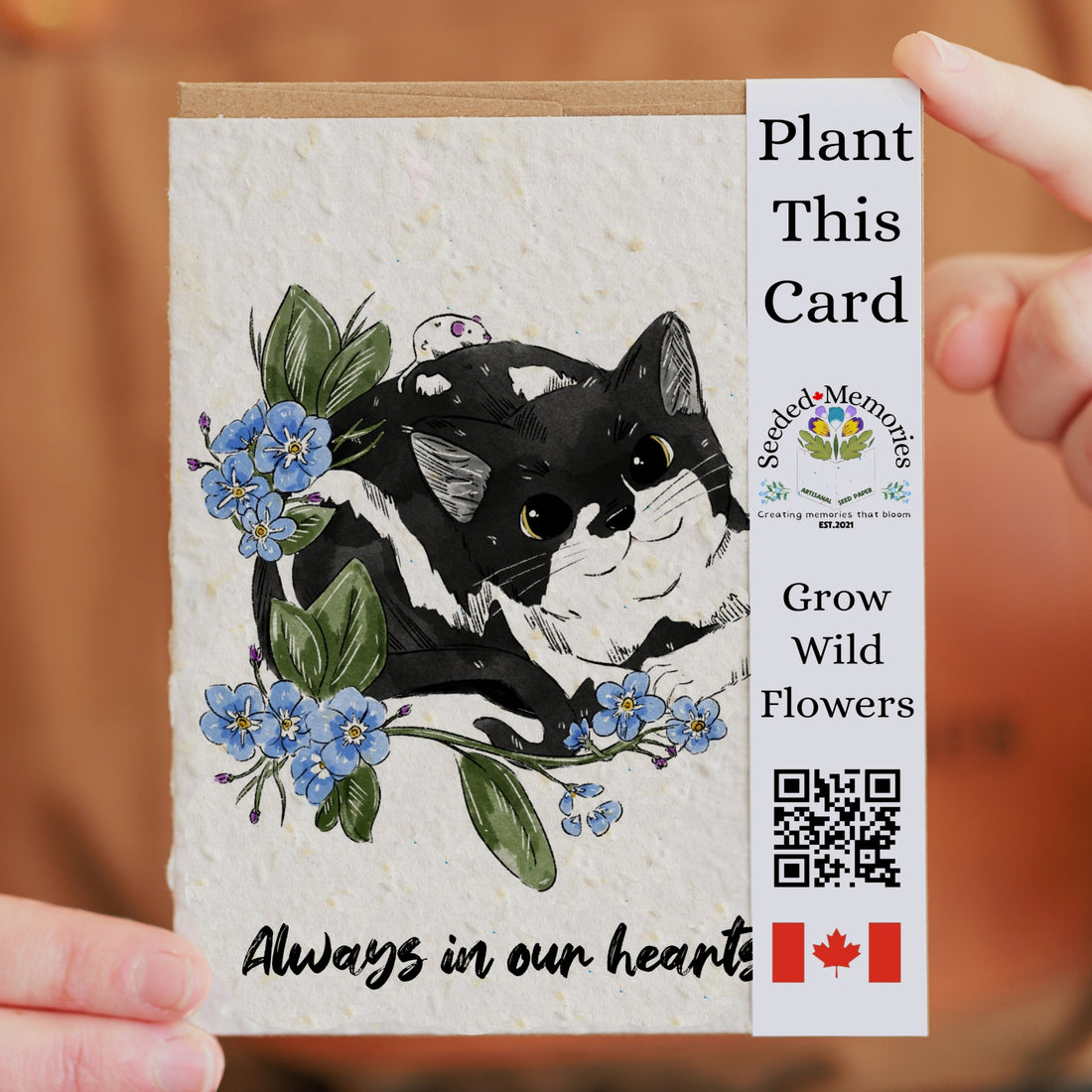 Cat Sympathy Card - Always in Our Hearts