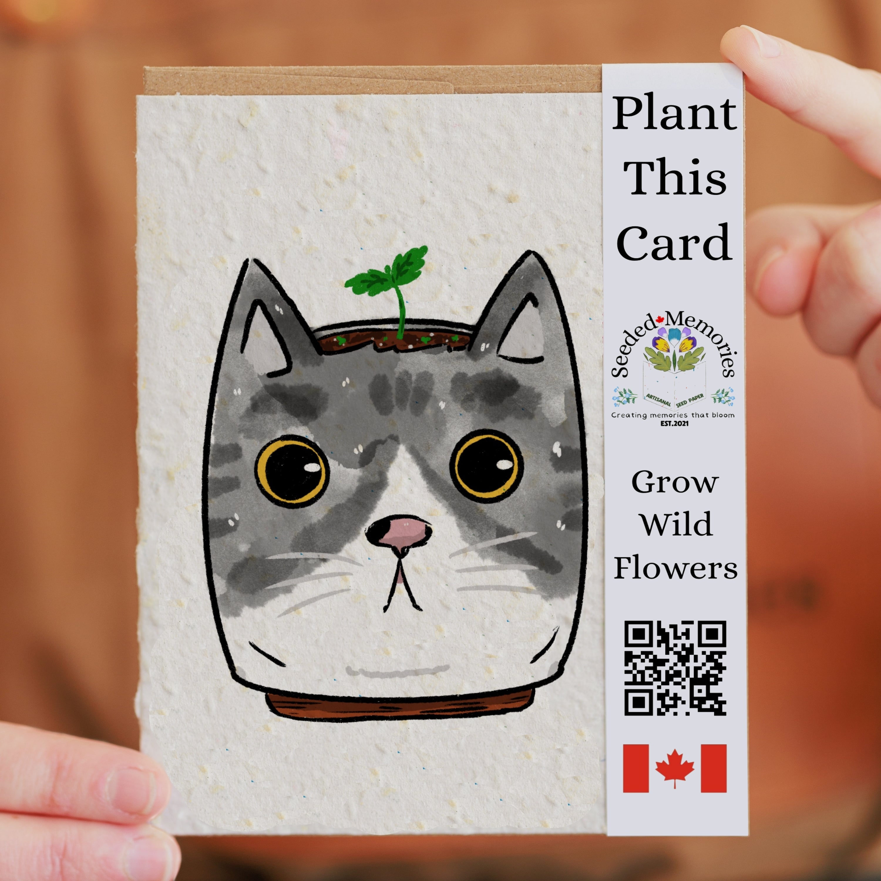 Arnold the Cat Planter - Cat card