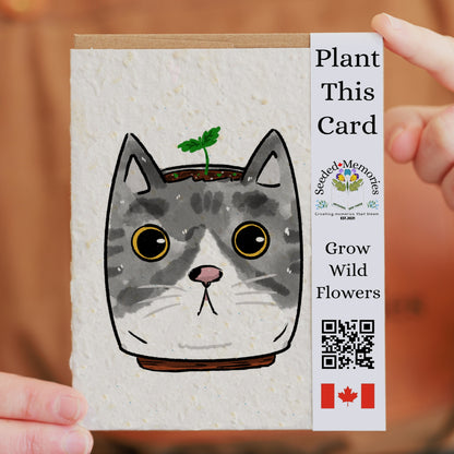 Arnold the Cat Planter - Cat card