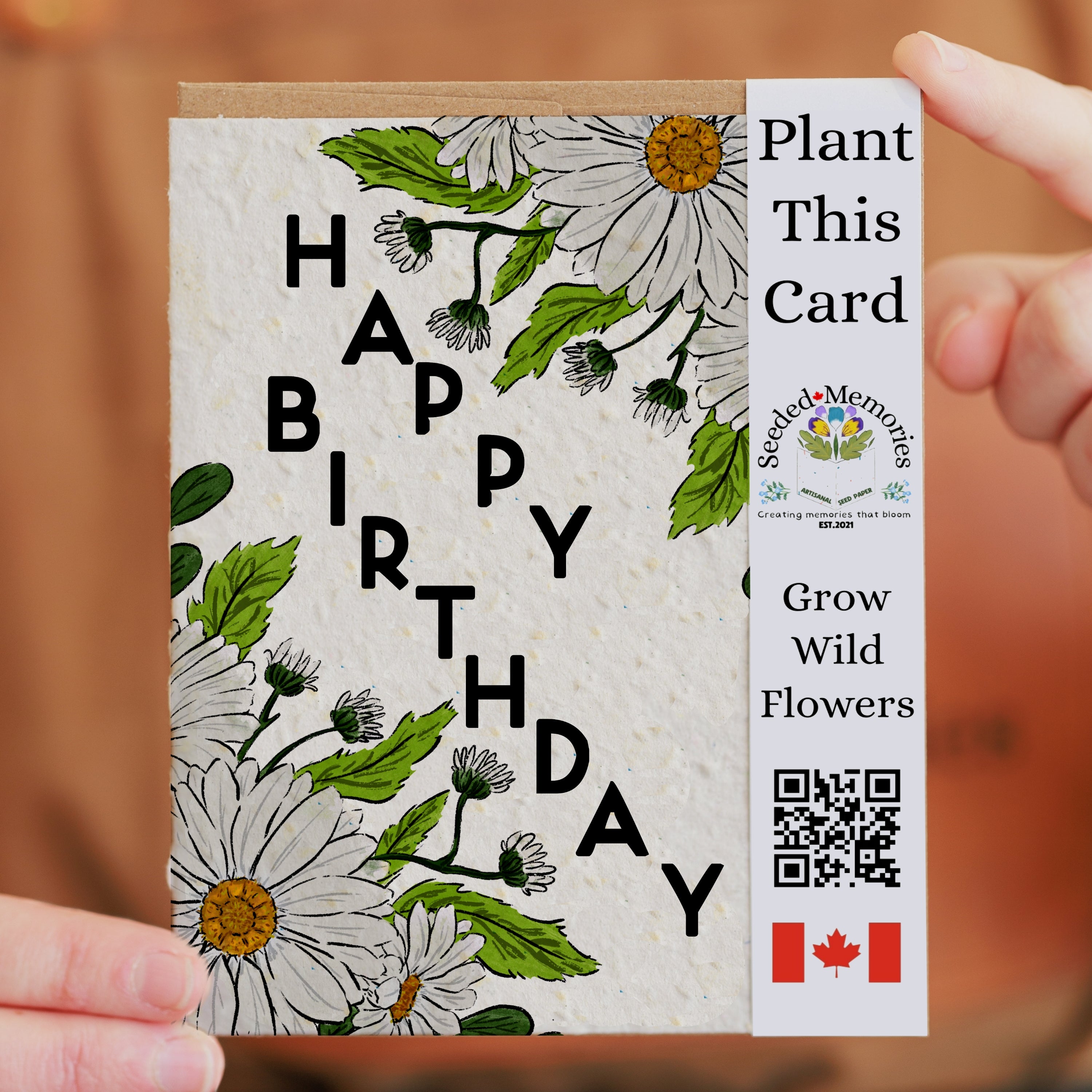 Daisy floral happy birthday Card