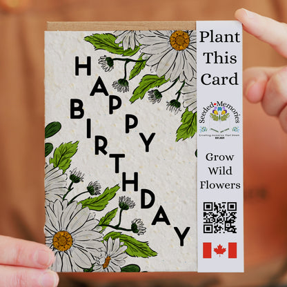 Daisy floral happy birthday Card