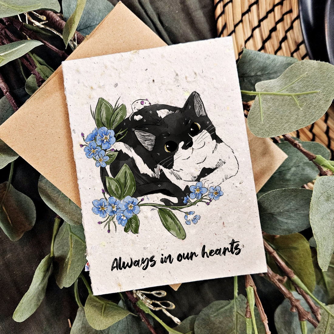 Cat Sympathy Card - Always in Our Hearts
