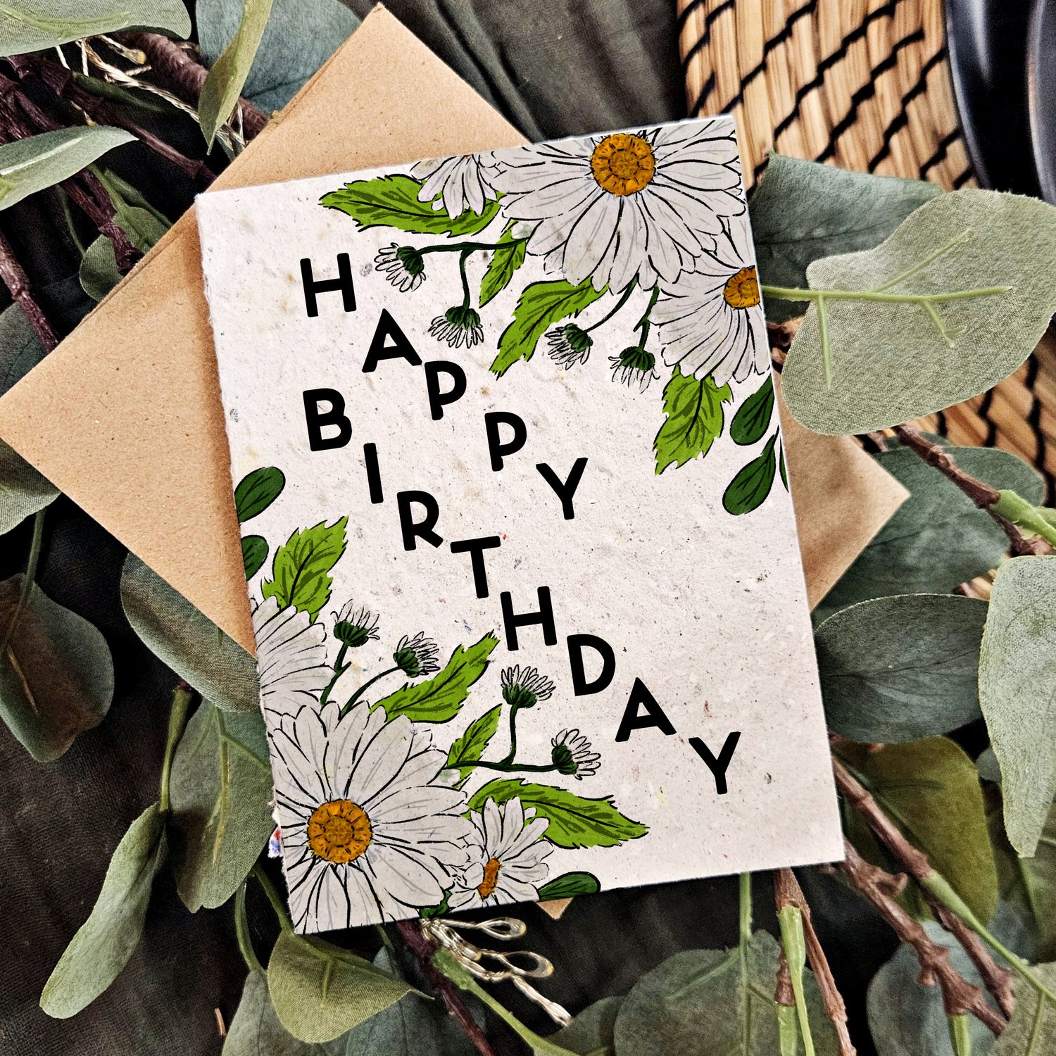 Daisy floral happy birthday Card