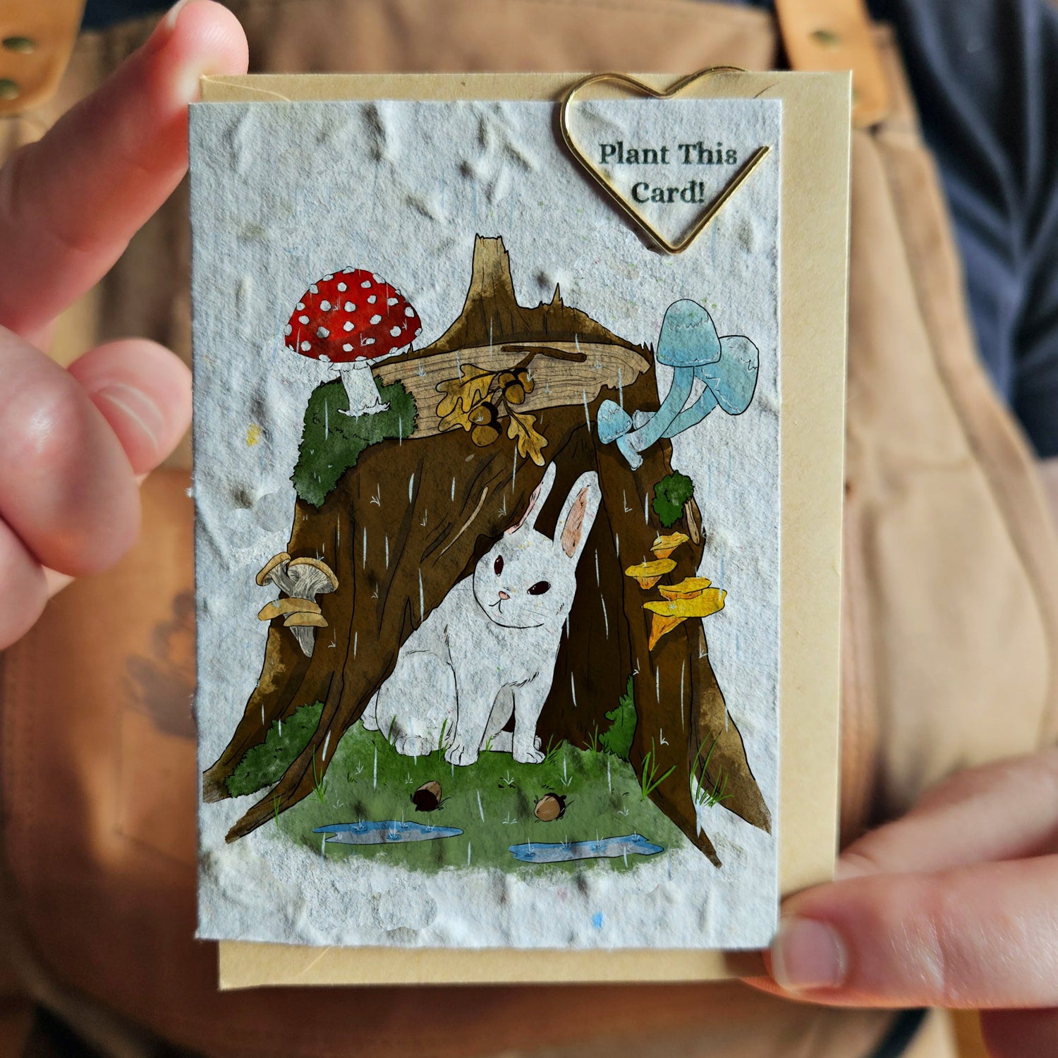 Mini Card - The rabbit in the rain