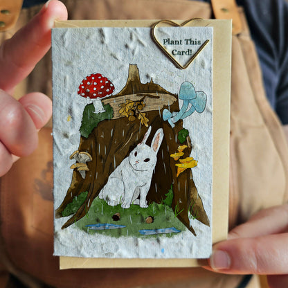Mini Card - The rabbit in the rain