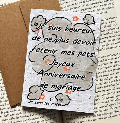 Happy Anniversary, Holding Farts - Love Card
