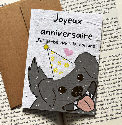 I Barfed in the Car - Birthday Card