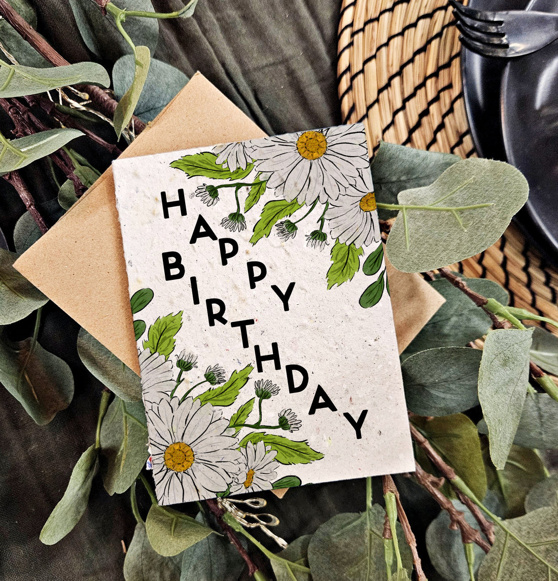 Daisy floral happy birthday Card