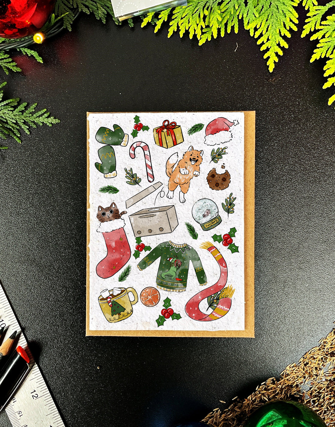 Christmas Icons Holiday Card