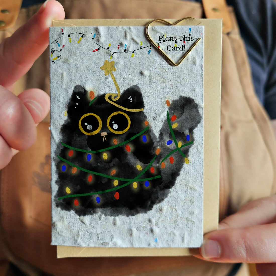Christmas Mini Card - Tangled Cat