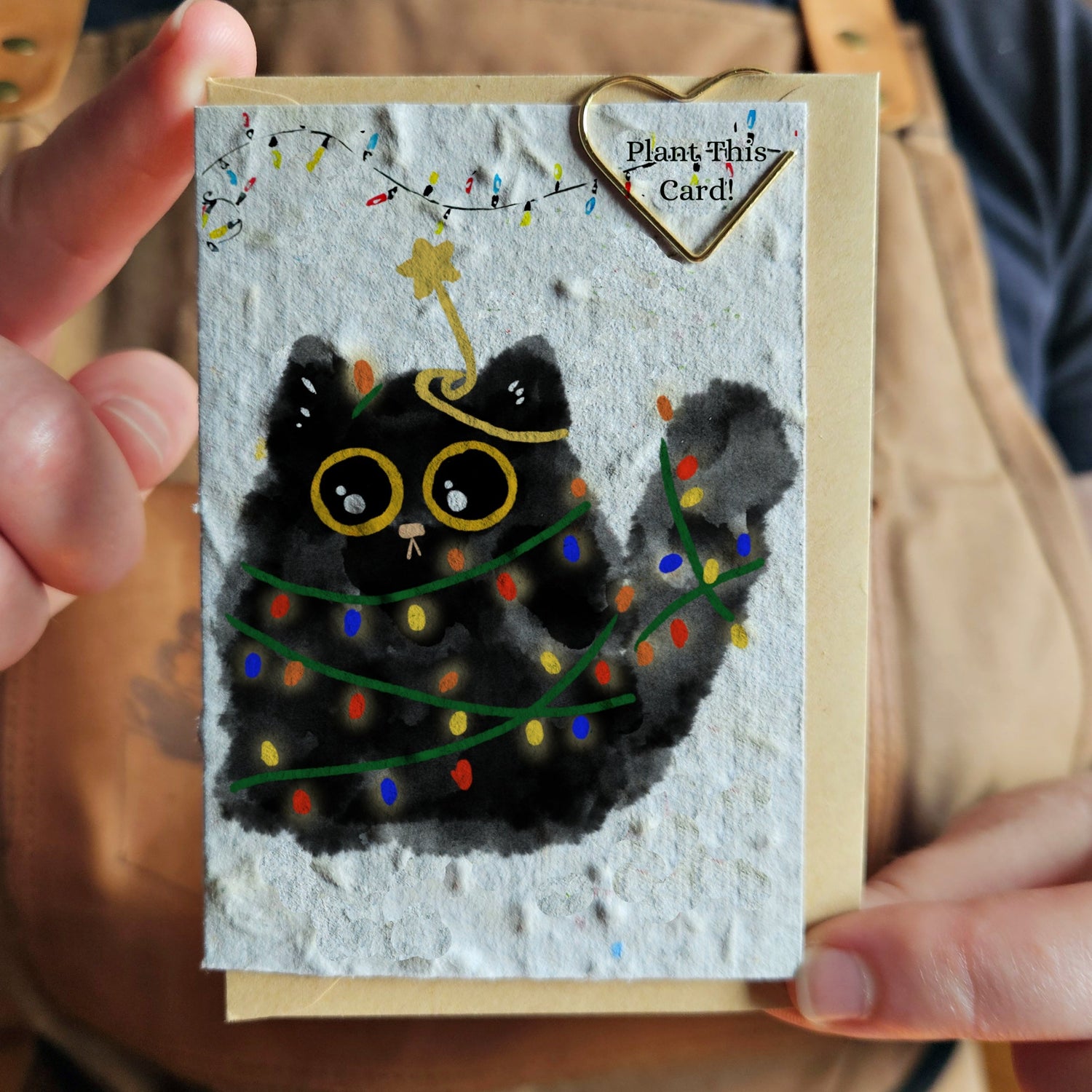Christmas Mini Card - Tangled Cat